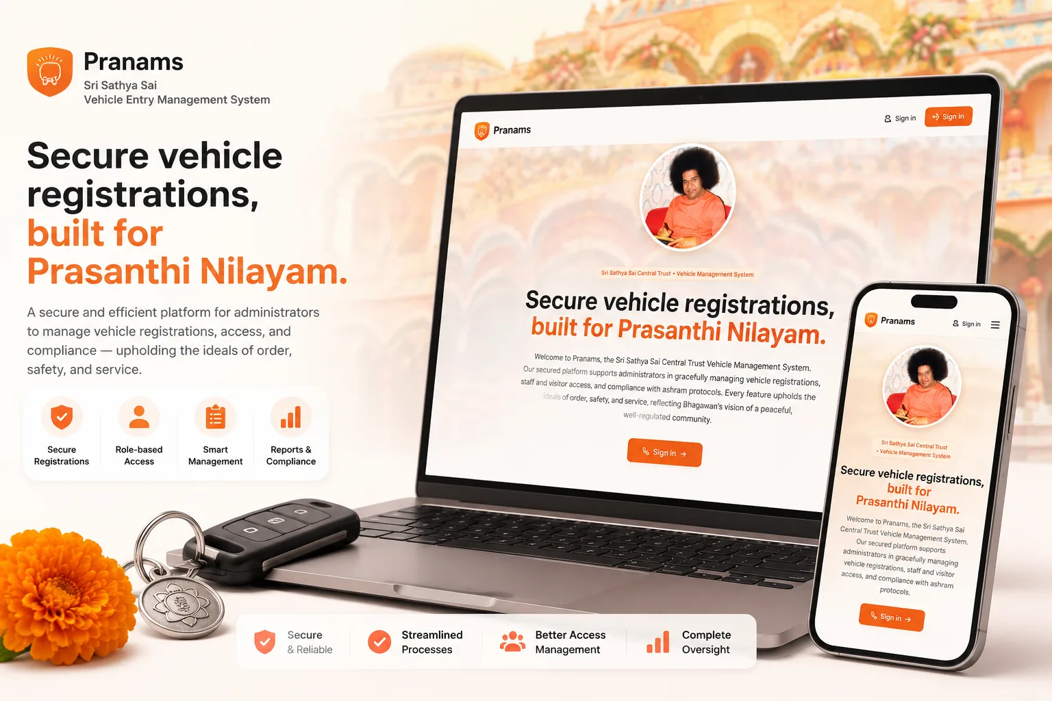 Pranams — Sri Sathya Sai Vehicle Entry Management System