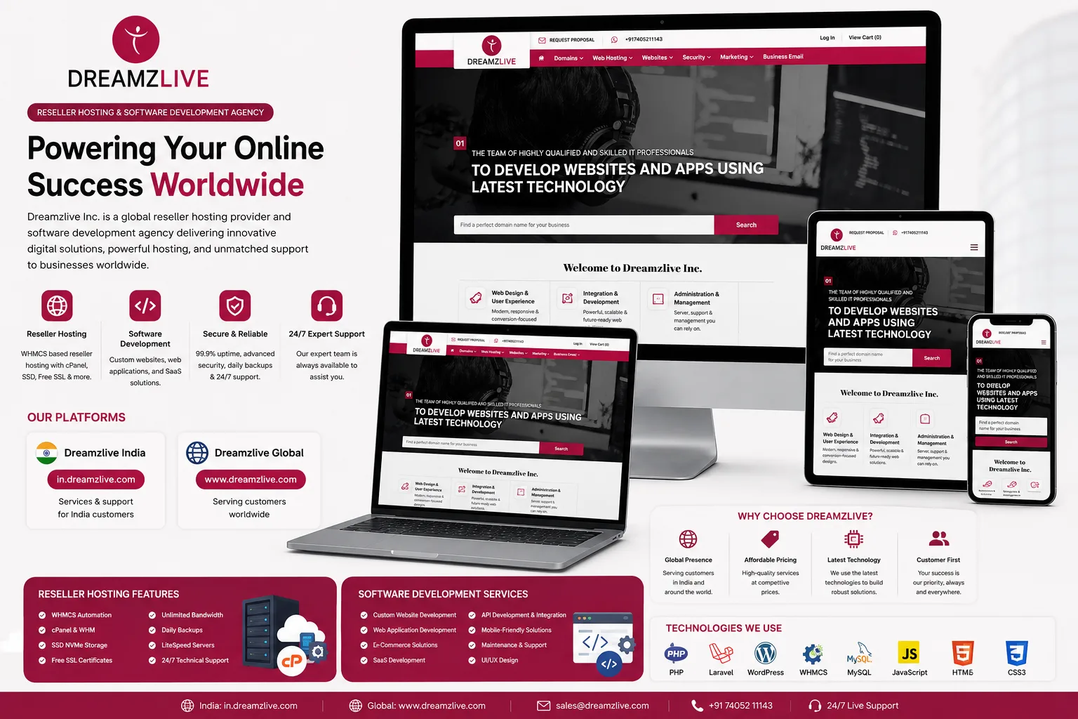 DreamzLive Inc. — Reseller Hosting & Software Development Agency